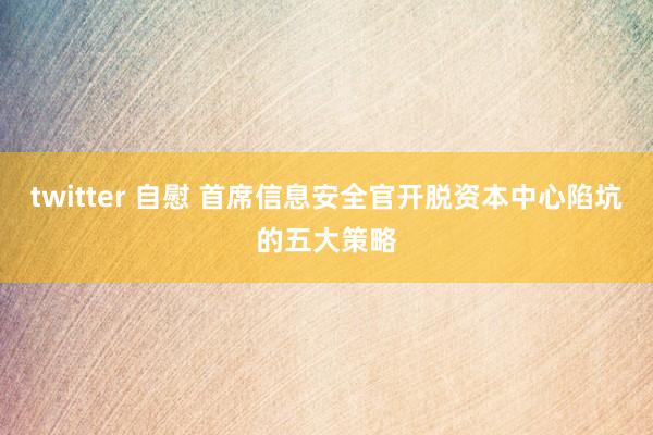 twitter 自慰 首席信息安全官开脱资本中心陷坑的五大策略