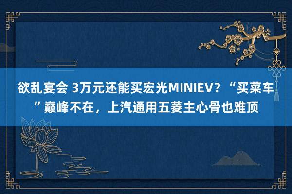 欲乱宴会 3万元还能买宏光MINIEV？“买菜车”巅峰不在，上汽通用五菱主心骨也难顶