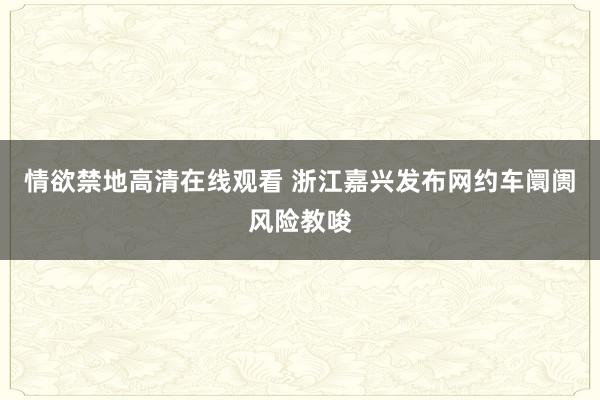 情欲禁地高清在线观看 浙江嘉兴发布网约车阛阓风险教唆