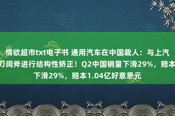 情欲超市txt电子书 通用汽车在中国裁人：与上汽集团会谈，拟大刀阔斧进行结构性矫正！Q2中国销量下滑29%，赔本1.04亿好意思元