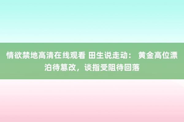 情欲禁地高清在线观看 田生说走动： 黄金高位漂泊待篡改，谈指受阻待回落