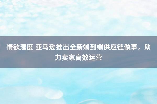 情欲湿度 亚马逊推出全新端到端供应链做事，助力卖家高效运营