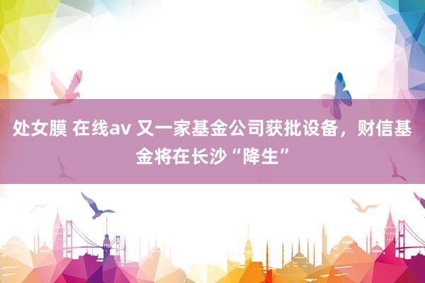 处女膜 在线av 又一家基金公司获批设备，财信基金将在长沙“降生”