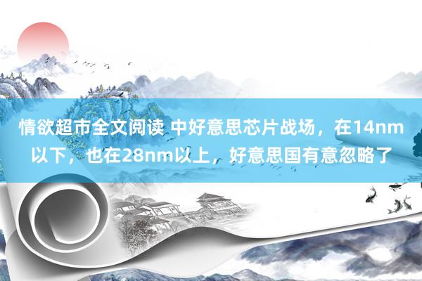 情欲超市全文阅读 中好意思芯片战场，在14nm以下，也在28nm以上，好意思国有意忽略了