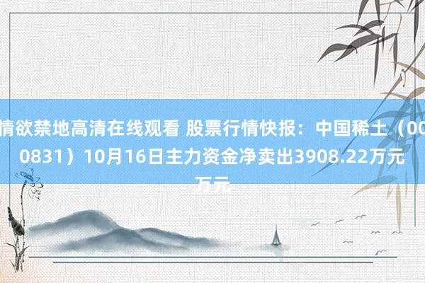 情欲禁地高清在线观看 股票行情快报：中国稀土（000831）10月16日主力资金净卖出3908.22万元