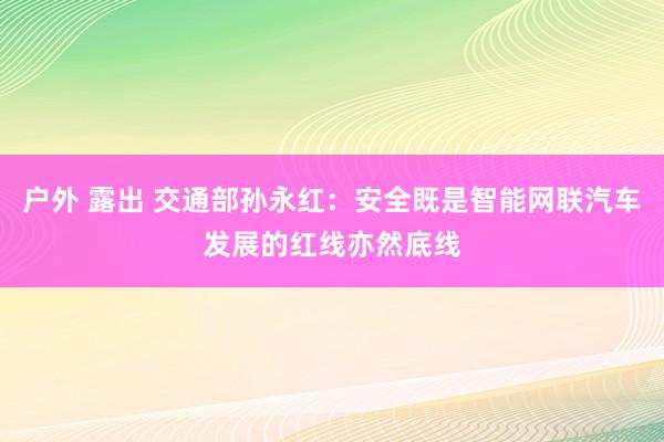 户外 露出 交通部孙永红：安全既是智能网联汽车发展的红线亦然底线