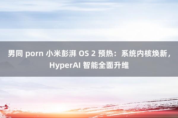 男同 porn 小米彭湃 OS 2 预热：系统内核焕新，HyperAI 智能全面升维