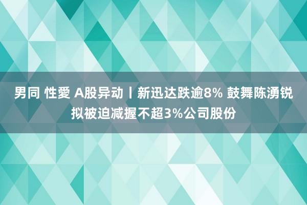 男同 性愛 A股异动丨新迅达跌逾8% 鼓舞陈湧锐拟被迫减握不超3%公司股份