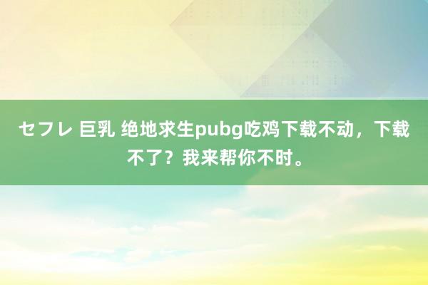 セフレ 巨乳 绝地求生pubg吃鸡下载不动，下载不了？我来帮你不时。