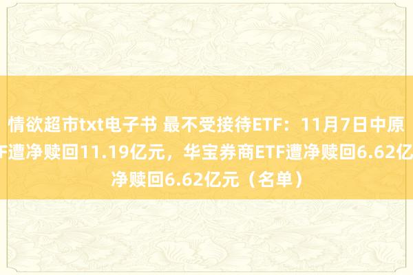 情欲超市txt电子书 最不受接待ETF：11月7日中原科创50ETF遭净赎回11.19亿元，华宝券商ETF遭净赎回6.62亿元（名单）